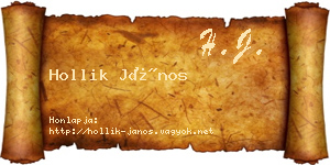 Hollik János névjegykártya